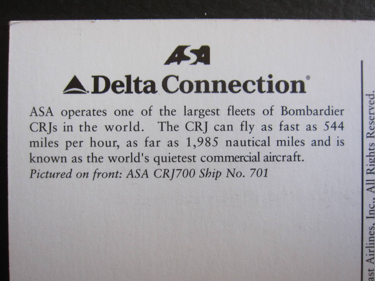  Delta Air Lines # Delta connection #bomba Rudy a#CRJ700#Delta Connection#ASA# Eara in issue #2002 year 