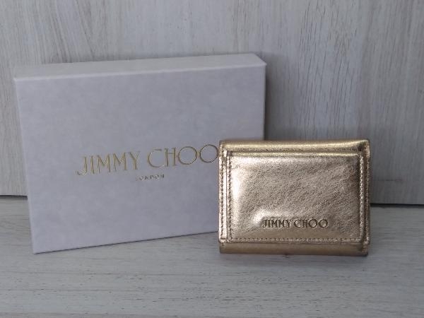 高級】 JIMMY CHOO ジミーチュウ 三つ折り財布 コンパクトウォレット