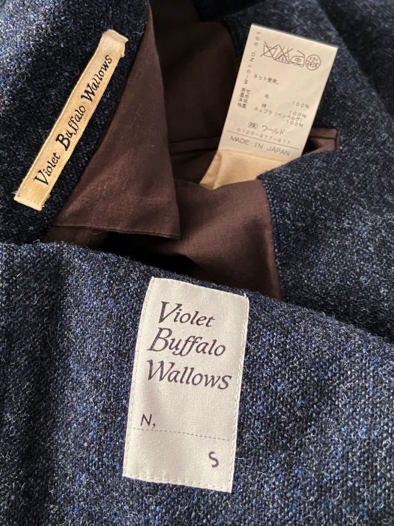 Violet Buffalo Wallows sizeS ツイード チェスターコート メンズ ネイビー 濃紺 秋冬_画像8