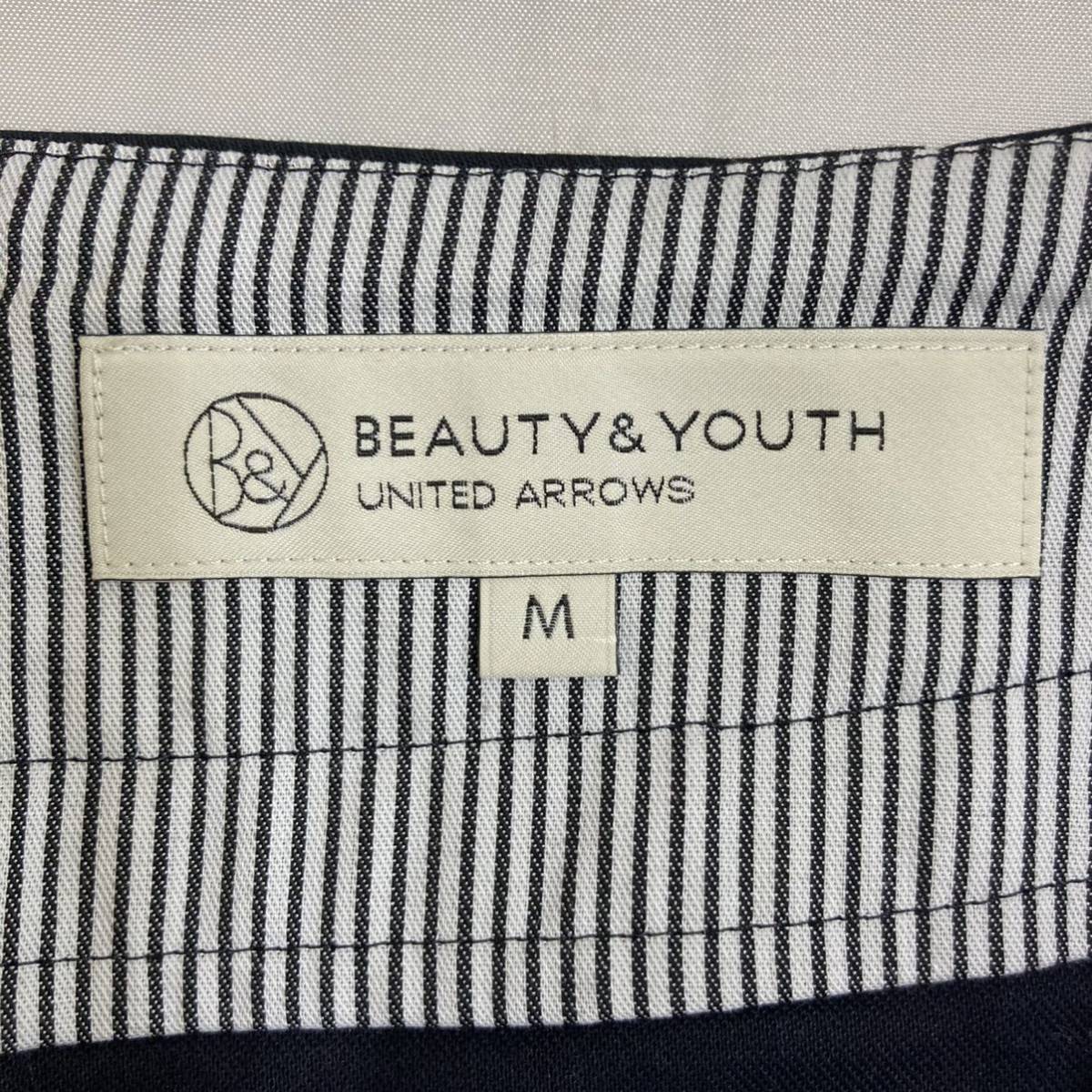 良品◆BEAUTY & YOUTH アローズ◆コットン ワイドパンツ ガウチョ フリー ネイビー ビューティー&ユース UNITED ARROWS ユナイテッドアロー_画像9