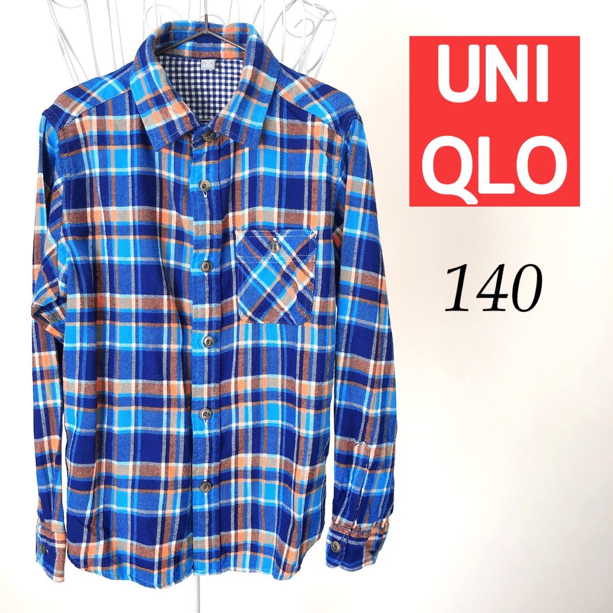 Paypayフリマ 美品 Uniqlo 140cm チェックシャツ 青 冬 トレンド 長袖 Paypayフリマ 美品 Uniqlo 140cm チェックシャツ 青 冬 トレンド 長袖