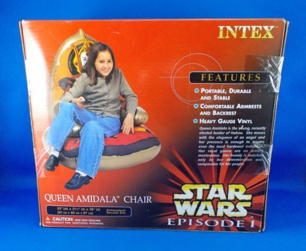 未使用 US版 スターウォーズ エピソード1/ファントム・メナス パドメ・アミダラ ビニール椅子 ナタリー・ポートマン 新品 1999年 Star Wars