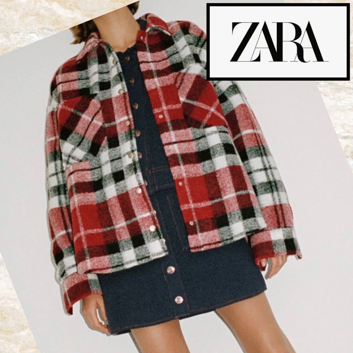 完売品!新品タグ付き ZARA チェック柄 オーバーシャツ サイズ:M