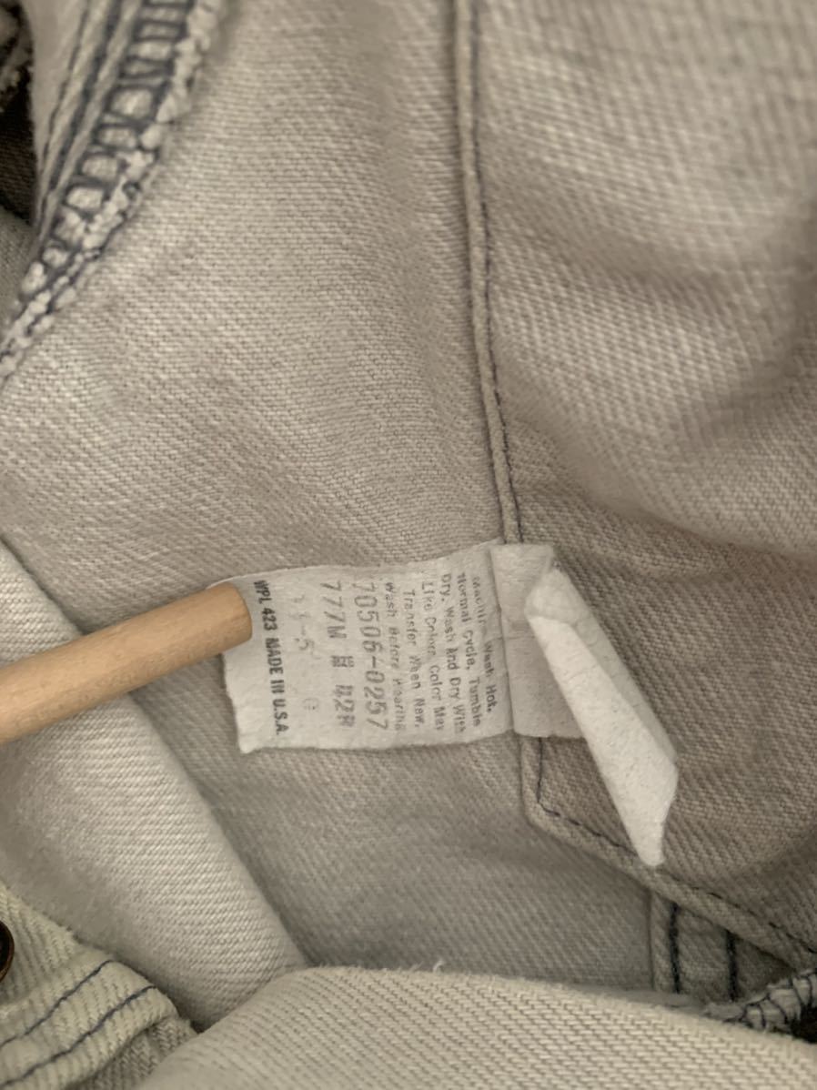 サイズ42】80s levi's 70506 0256 先染 デニムジャケット USA製 グレー