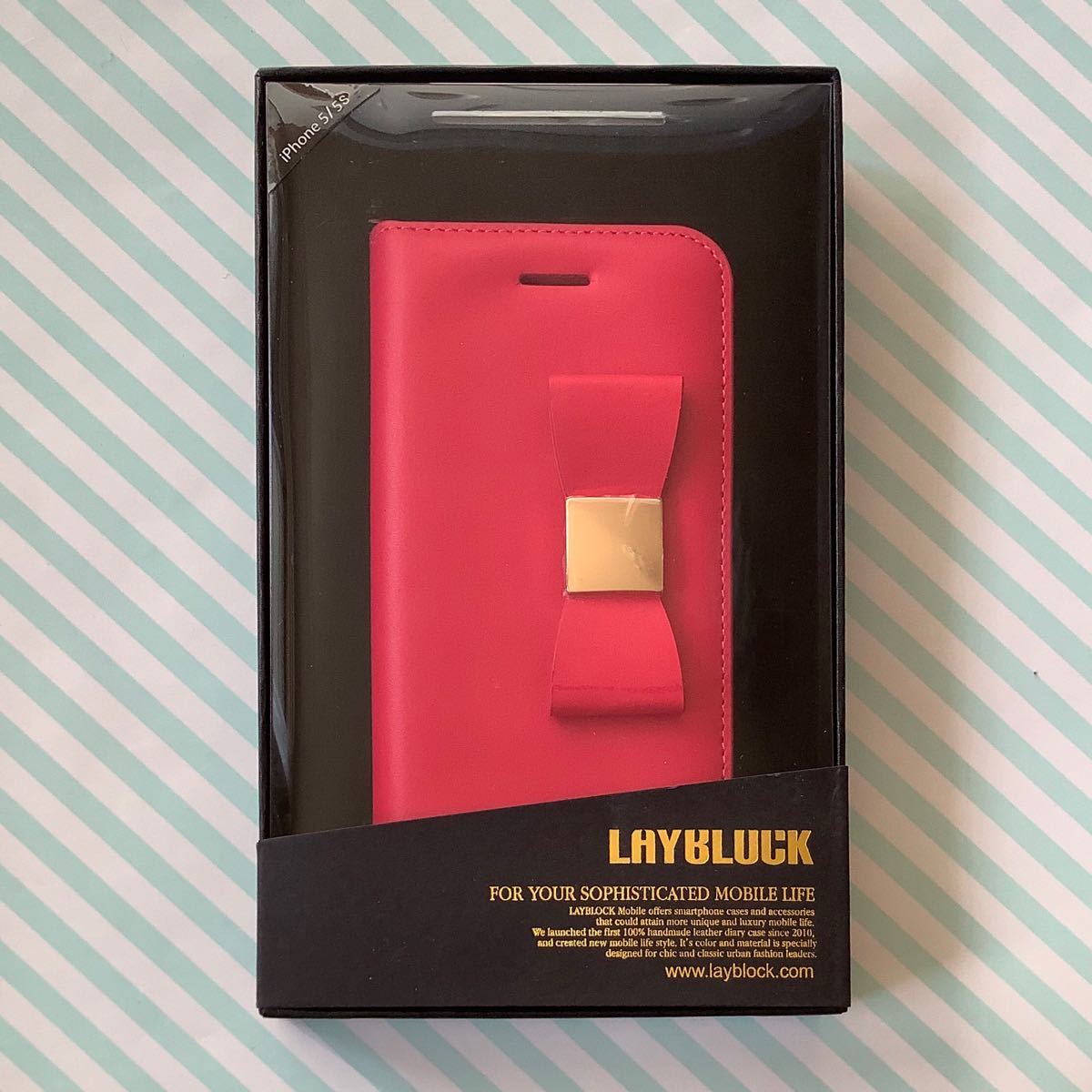 LAYBLOCK リボンクラシックダイアリー iPhone 5／5S／SE Pink