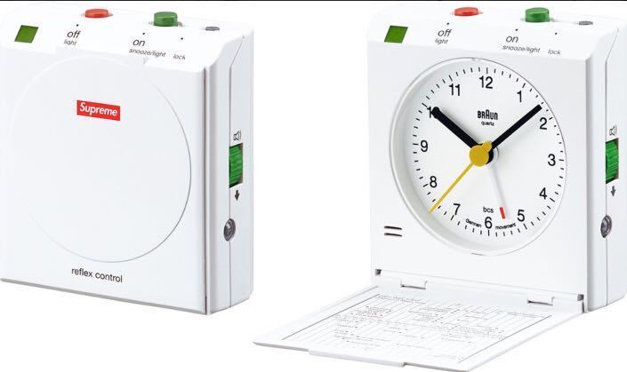 Supreme BRAUN Travel alarm clock WHITE ブラウン アラーム 時計 小物 15 ss アクセサリー 新品未使用 Watch plate sand timer Timex