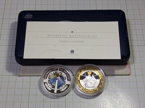 オーストラリア ２０００年 ミレニアム記念 10ドル銀貨 1オンス純銀貨