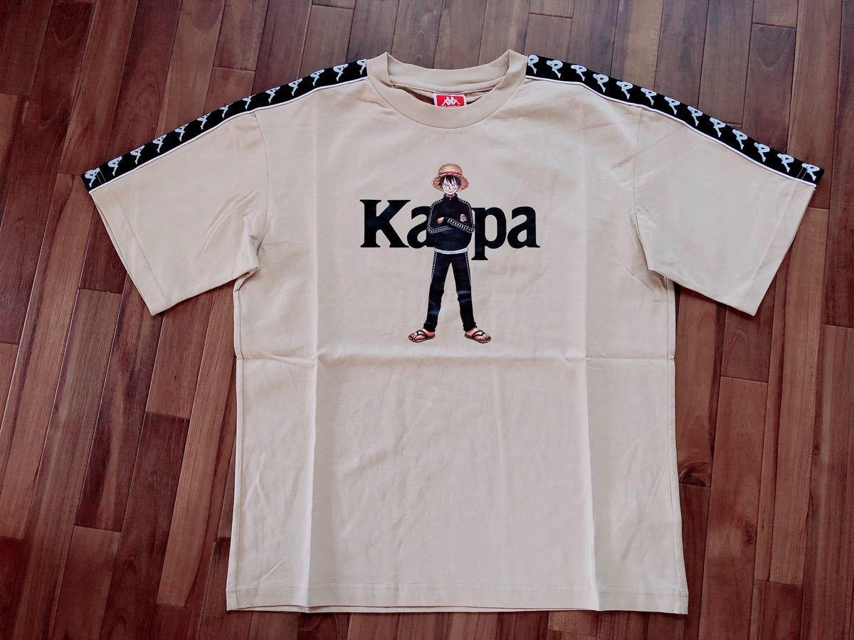 Paypayフリマ 新品 Kappa ワンピース コラボ Tシャツ ルフィ ベージュ Paypayフリマ 新品 Kappa ワンピース コラボ Tシャツ ルフィ ベージュ