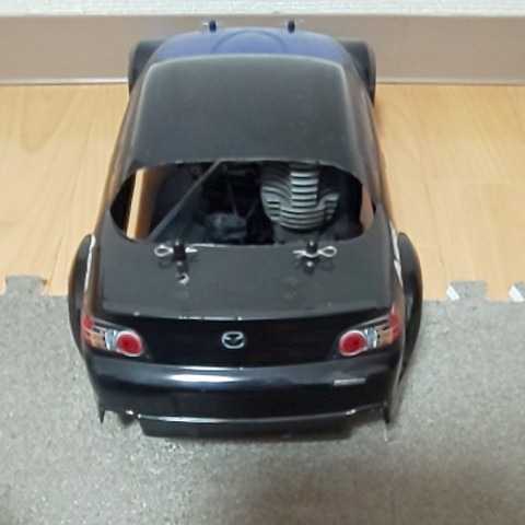 ジャンク HPIレーシング RX8 エンジンカー ラジコン 車体 シャーシ 部品取り パーツ ガソリンカー エンジン 修理 MAZDA RX-8_画像3