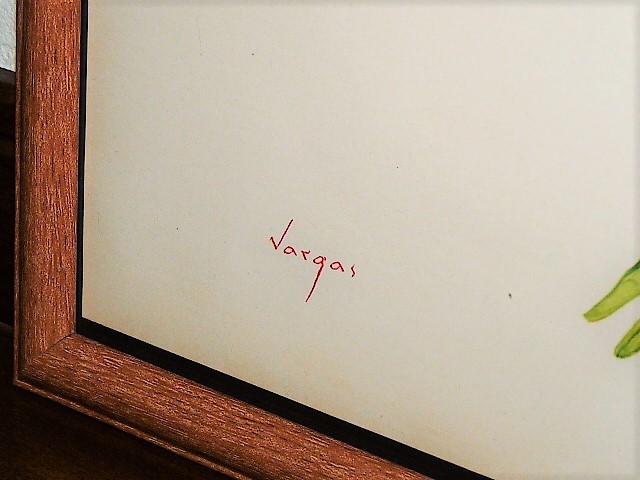 1968年 USA '60s 洋書雑誌 イラスト ピンナップ 額装品 Vargas Girl バーガス ガール ( A3size・雑誌見開きサイズ ) _画像3