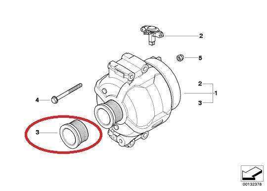 BMW E84 X1 E83 X3 E70 X5 E85 Z4 オルタネータープーリー BOSCHオルタネーター用 1231 7560 483 新品 純正OEM_画像2