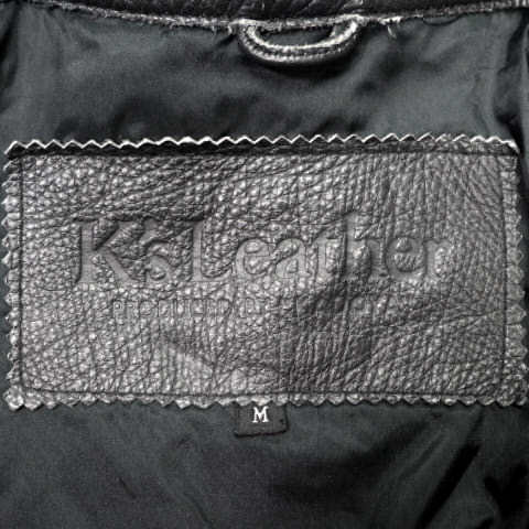 即決★KADOYA★メンズM レザーライダースジャケット カドヤ K's Leather 皮 牛革 黒 シングル ライディング ツーリング バイカー O689 3g._画像5