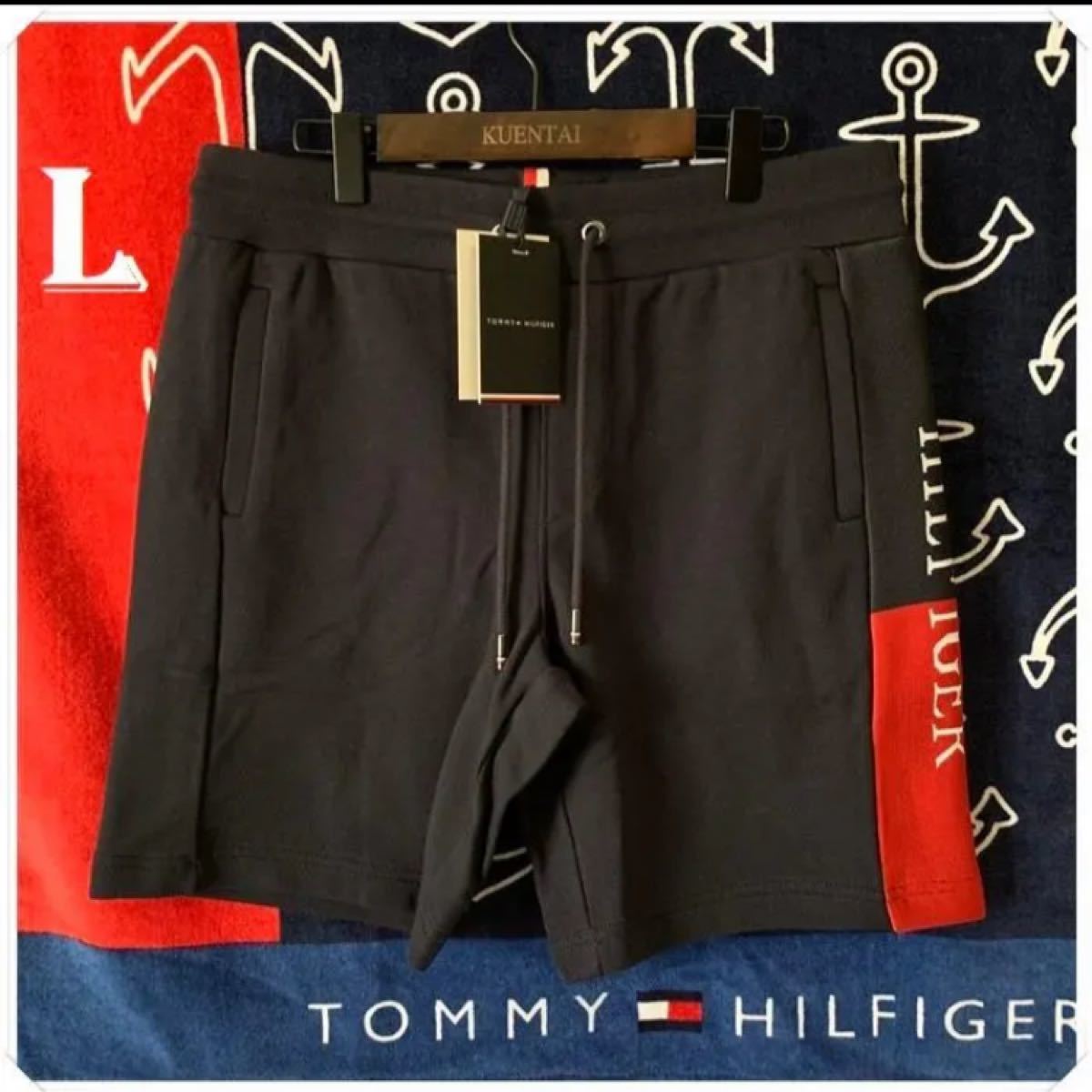 スウェットショーツ　ハーフパンツ　ネイビーL　TOMMY HILFIGER