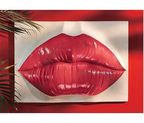 【​限​定​販​売​】 レリーフ 彫像 オブジェ キスマーク 巨大な唇 リップス（すぼめた唇） ポップアート 壁彫刻/ （輸入品 アートカフェ 新店舗 ファッション オブジェ