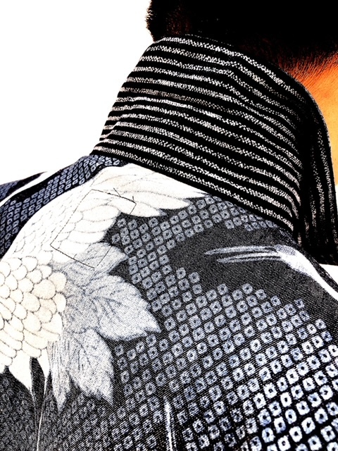 SALE　衣櫻　ころもざくら　舞い鶴　抜染デニム　国産　シャツコート　L　衣桜　大人のシャツ　MADE　IN　JAPAN_画像6