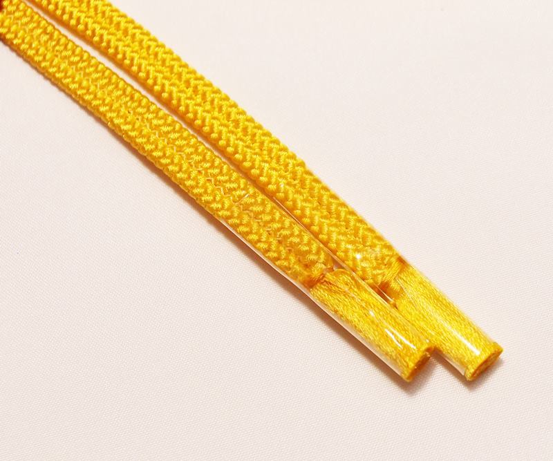 二分紐 正絹 日本製 Ｍサイズ 黄色 江戸組2本合せ