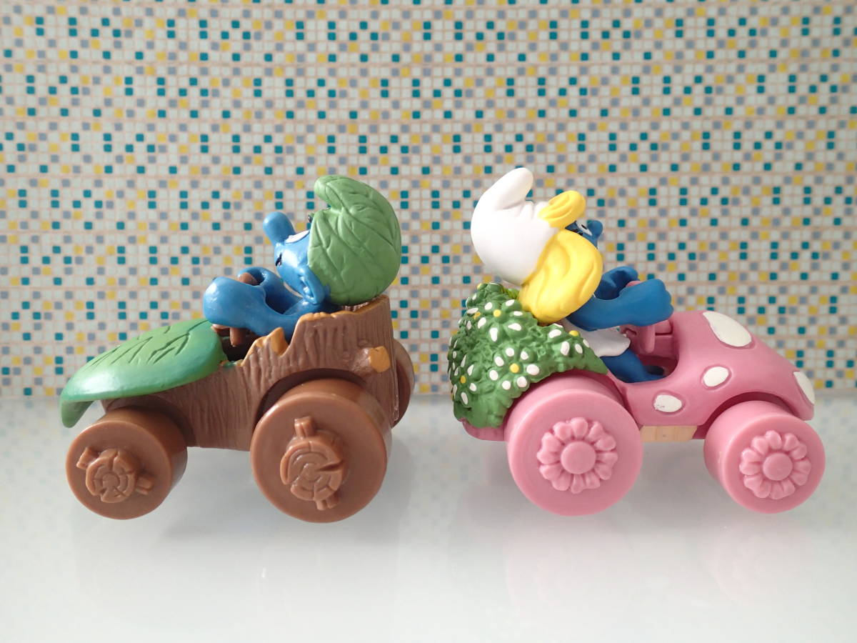 【Schleich SMURFS】 シュライヒ スマーフ フィギュア スマーフェット/ワイルドスマーフ 車 乗り物 2体セット