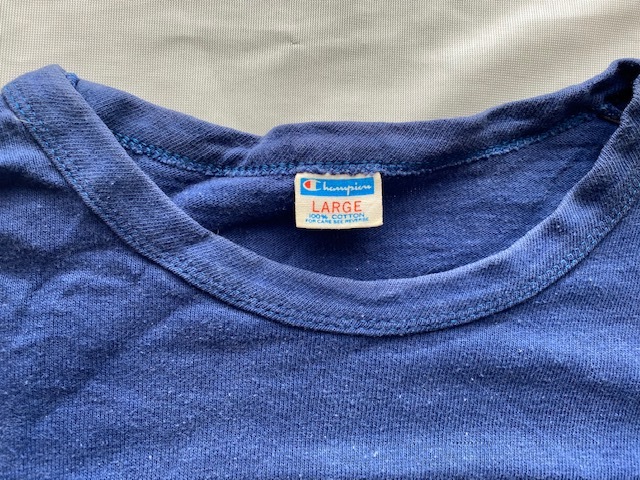 70s USA製 ビンテージ Champion チャンピオン バータグ フットボール ナンバリング　Tシャツ LARGE ._画像3