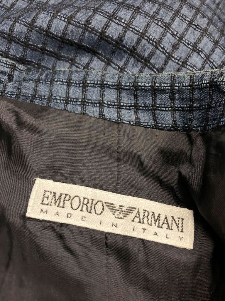 EMPORIO ARMANI エンポリオアルマーニ　レディース　ネイビー　総柄　シルク100 3ピース　パンツでスーツ　セットアップ　上下　38表記_画像6