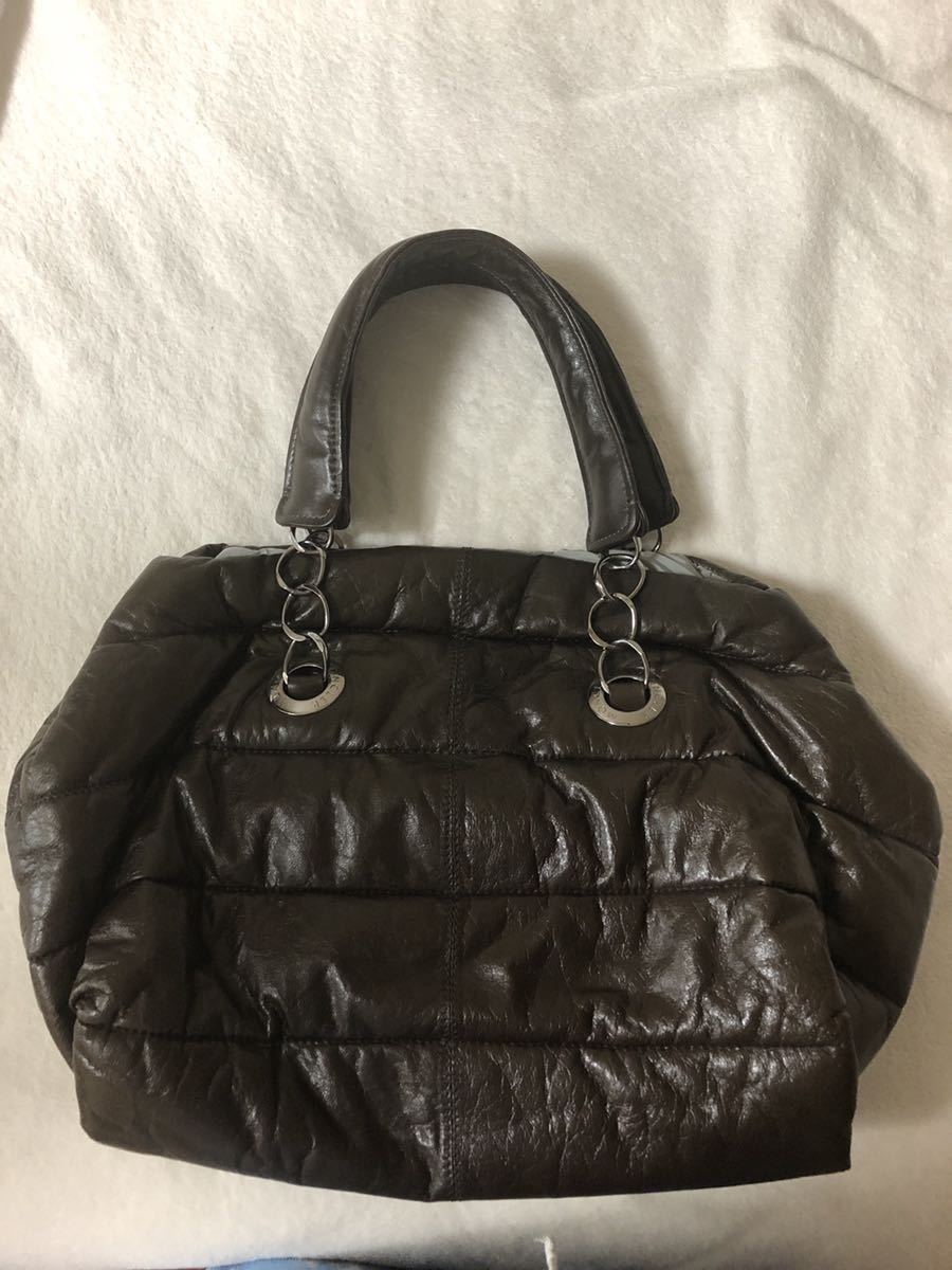 ★ 未使用品! モンクレールMONCLER レザー バッグ★ダークブラウン★パリ購入品★ダウン