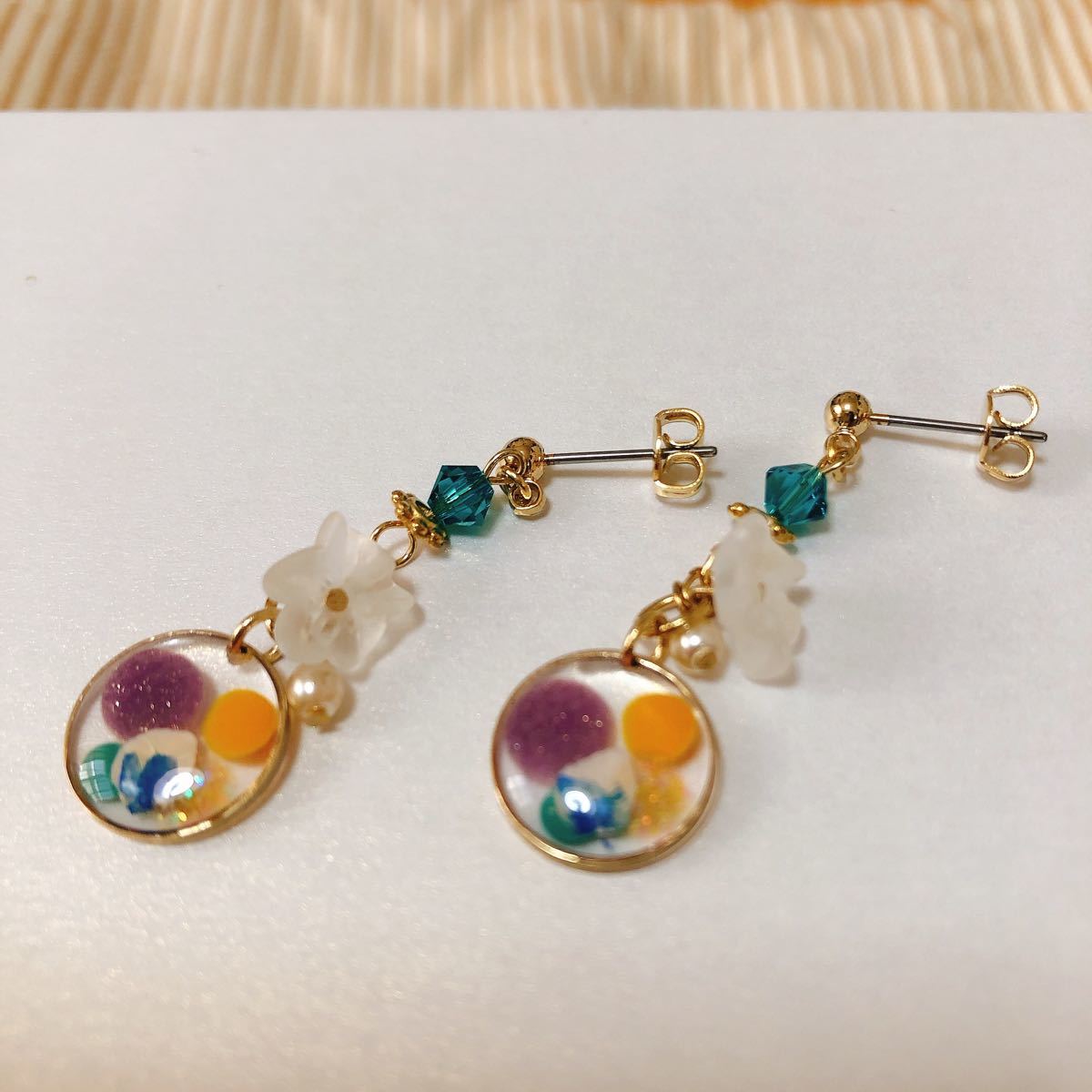 Paypayフリマ ハンドメイド ピアス ハンドメイドピアス 花 レジン Paypayフリマ ハンドメイド ピアス ハンドメイドピアス 花 レジン