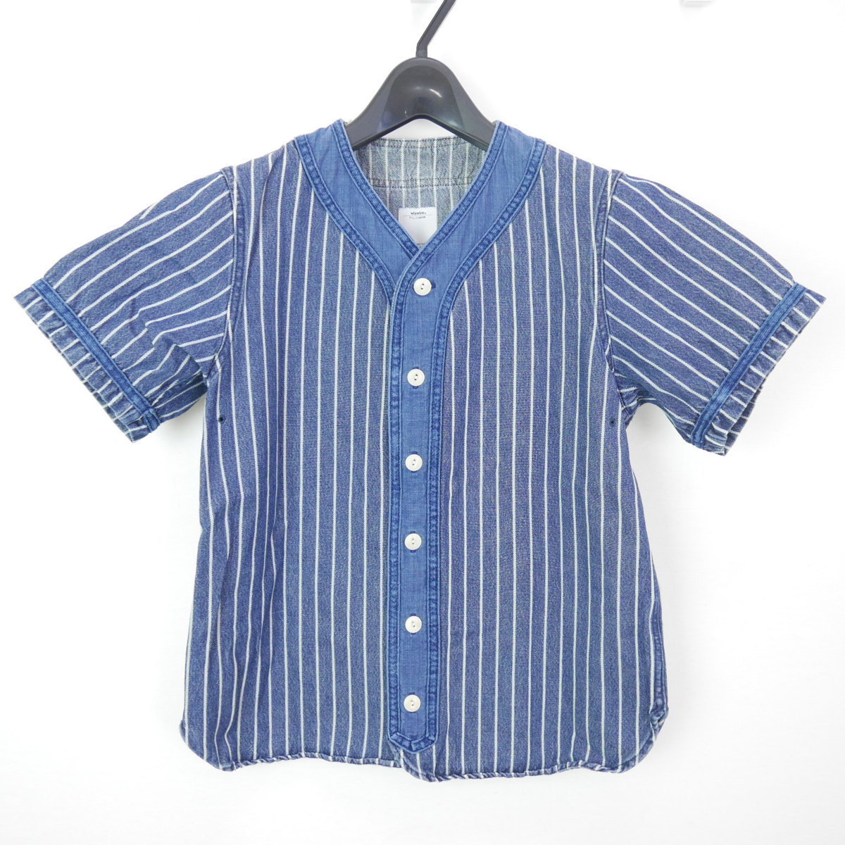 16SS visvim ビズビム DUGOUT SHIRT S/S(INDIGO STRIPES) 半袖