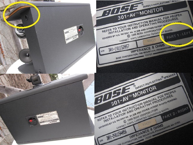 301-AV MONITOR BOSE ボーズ 左右ペア (良い音ですが、外装 301-AV MONITOR BOSE ボーズ 左右ペア (良い音ですが、外装