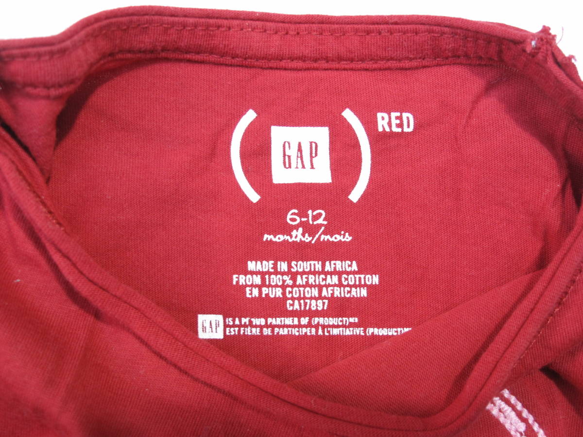 GAP RED コラボ Tシャツ ベビー size: 6~12ヶ月　 _画像6