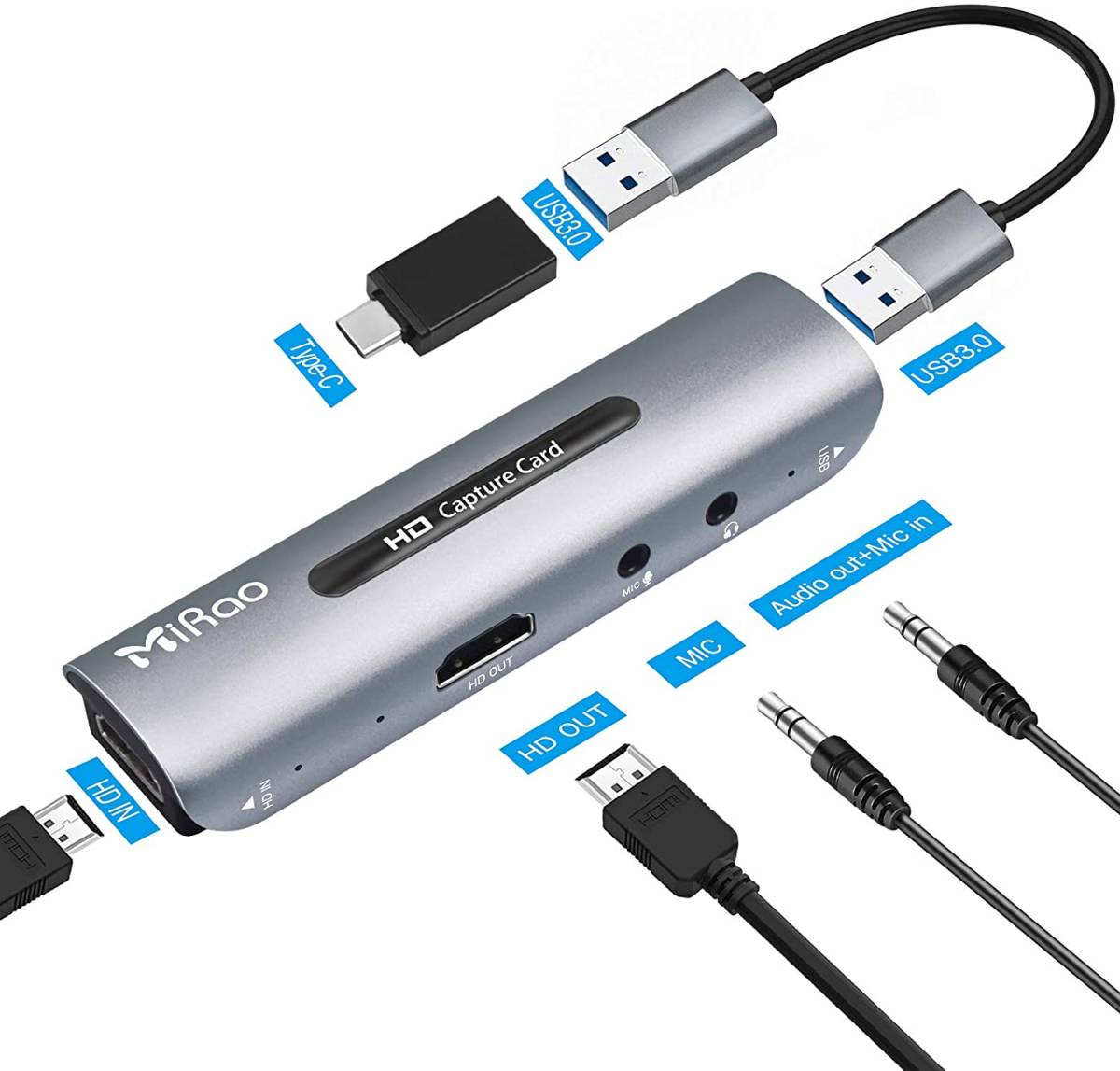 【大特価】 4K HDMI キャプチャーボード USB3.0 ビデオキャプチャカード 1080P/60fps HDMIループアウト_画像1