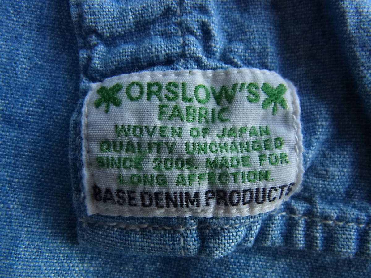orslow オアスロウ　シャンブレー（ダンガリー）素材　ビッグシルエット　ワークシャツ　サイズ 1 　日本製　_画像8