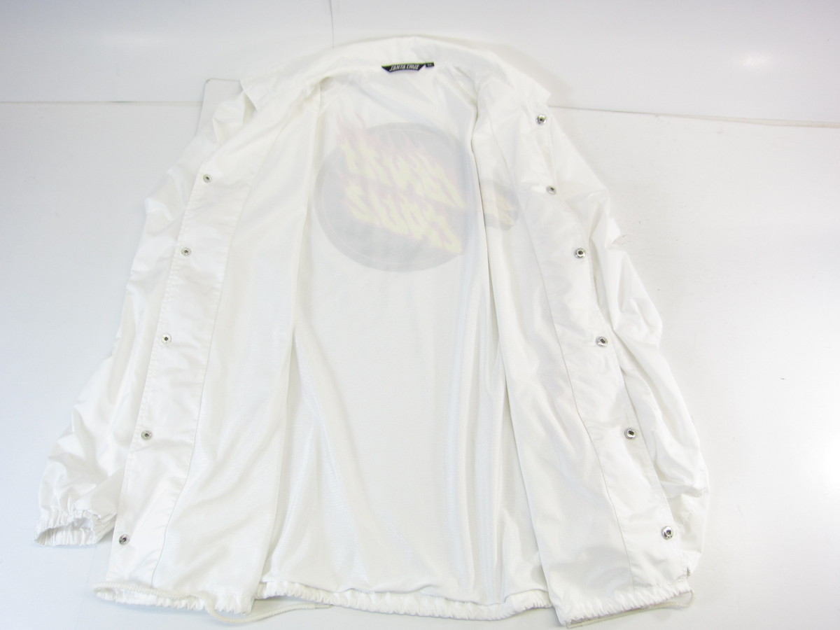 SANTA CRUZ サンタクルーズ ファイヤーバターン アームロゴ コーチジャケット ホワイト XL メンズ 衣類 #UF2836_画像3