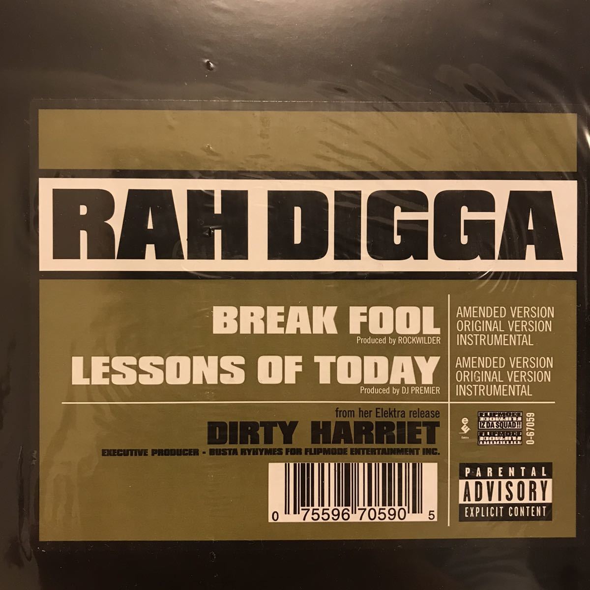 RAH DIGGA - BREAK FOOL,LESSONS OF TODAY 12インチ_画像2