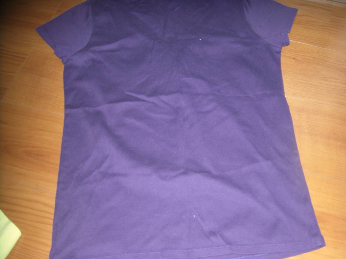 ユニクロXL　紫色Tシャツ　ギャザー入り_画像3
