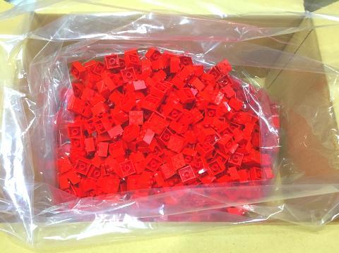 新品レゴ　赤色　2×2　ブロックパーツ　約1000個セット　 まとめて大量セット B_画像1