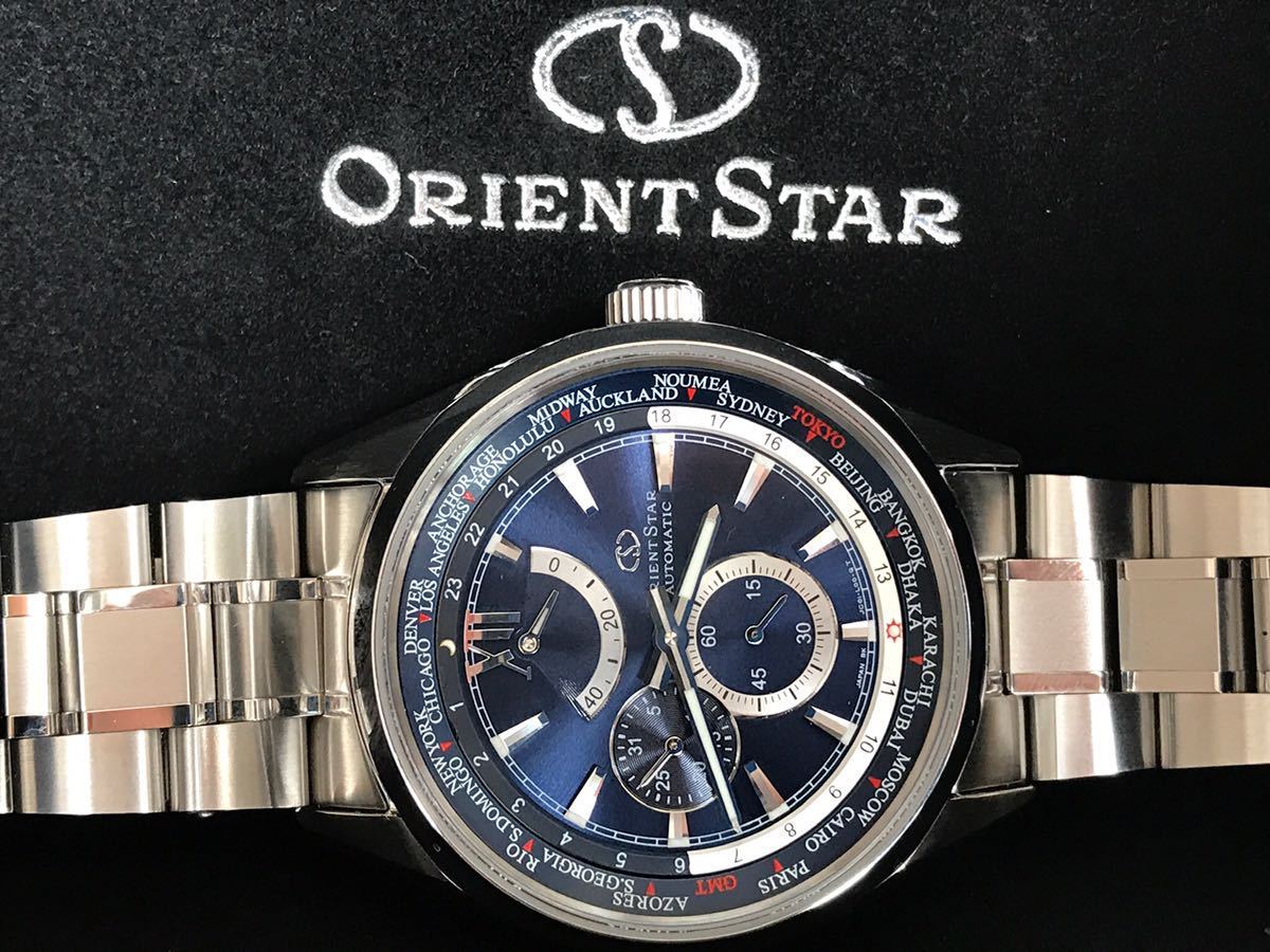 【新品 未使用】Orient オリエントスター ワールドタイム自動巻 サファイアガラス シースルーバック 特別仕様 替えバンド付 プレゼント付 7_画像4