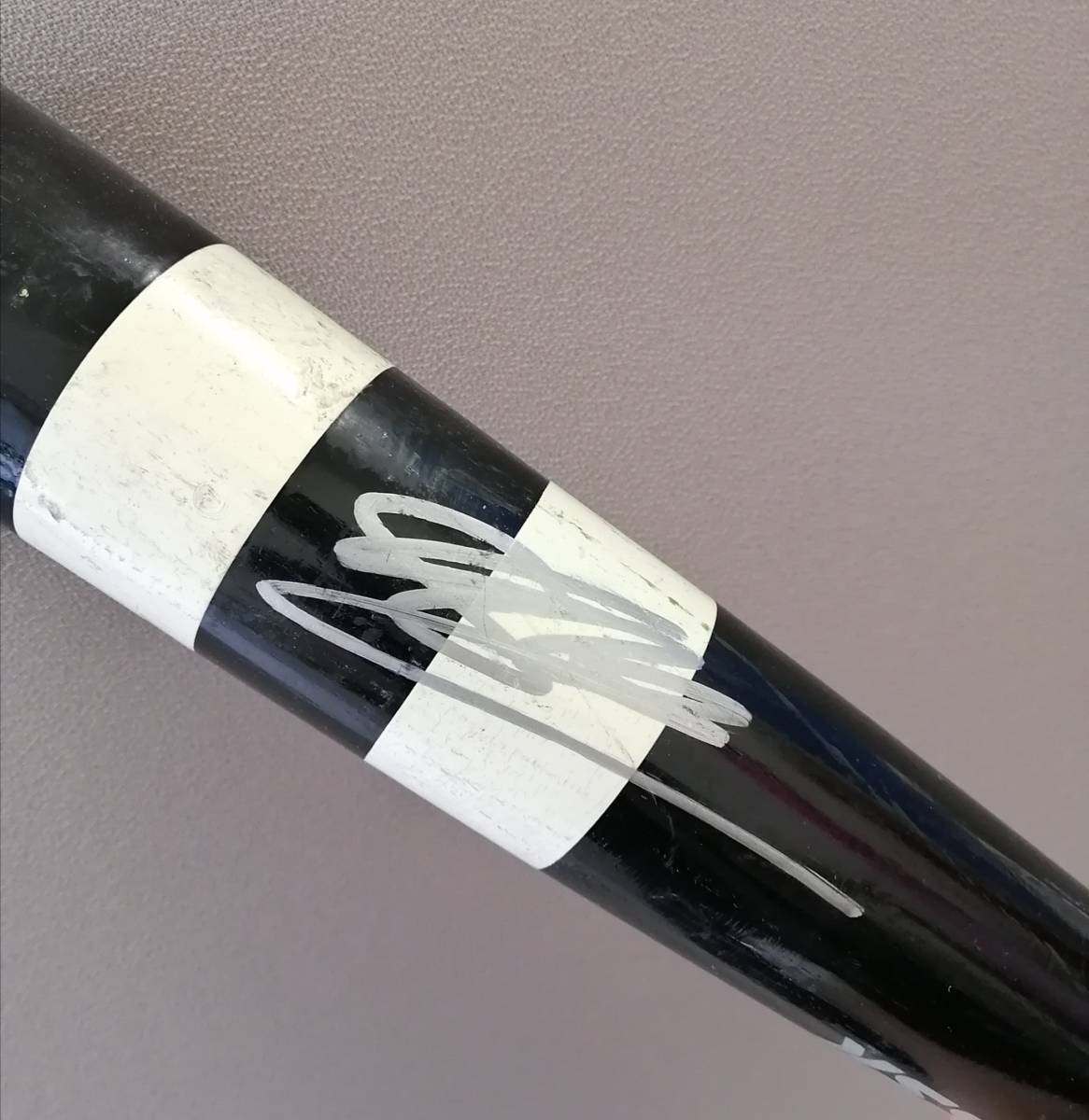 山本保司 ロッテ 実使用 直筆サイン入りバット プロ野球公認バット SSK League Champ PROの画像3
