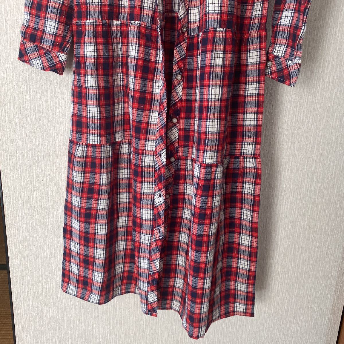 ロングワンピース☆チェックシャツ☆値下げ！