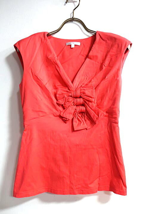 [ used ]PAULE KA paul (pole) ka tops lady's S size spring summer orange beautiful goods 