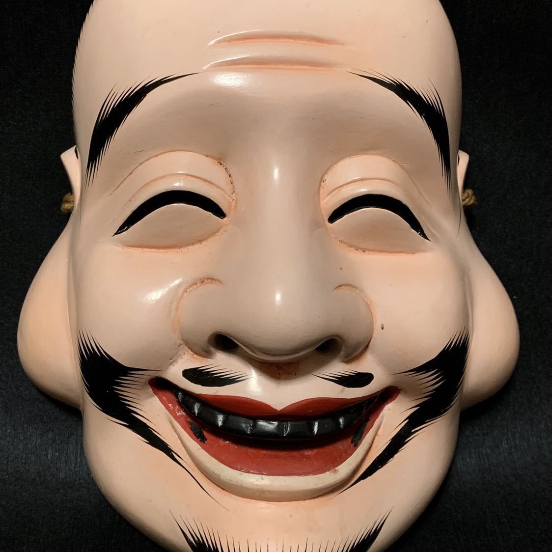 【古美術】木彫り お面 古面 能面 骨董 時代 三浦 壁飾り 壁掛け 彫刻 無垢材 歴史 文化 木製 伝統工芸 神楽面 舞楽面 狂言 備中_画像6