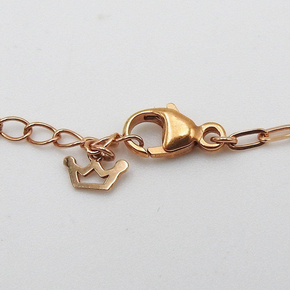  regular goods GaGaMILANO GaGa Milano K18PG pink gold necklace pink sapphire 0.52ct Crown Cross 
