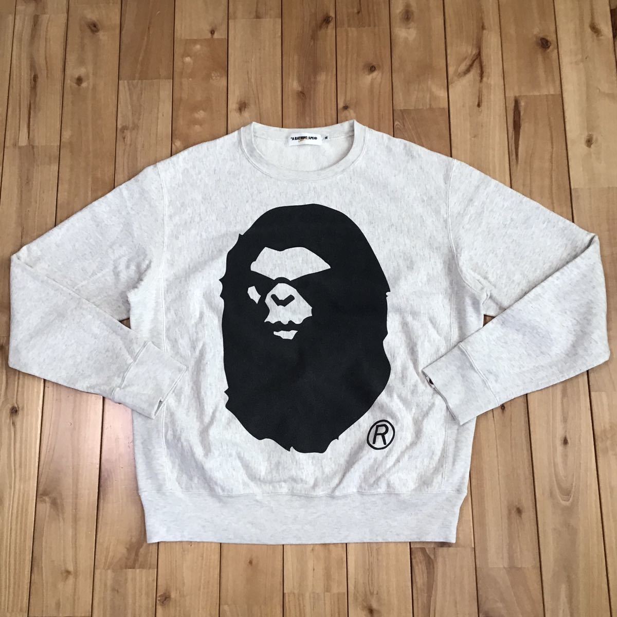 Mad face big head 長袖スウェット Mサイズ アイボリー a bathing ape BAPE エイプ ベイプ アベイシングエイプ sweat