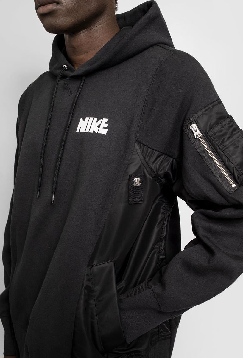 ★新品★sacaiサカイ×NIKEナイキCW2419-010★NRG HOODY再構築プルオーバーパーカーXSブラックBLACK黒/フーディー_画像5