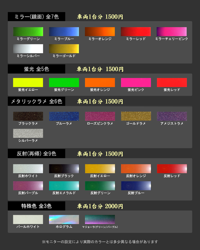 スペシャルカラー リムステッカー 8～21インチまでインチ別設計 選べるカラー全30色 リム幅 3mm/4mm/5mm_画像2