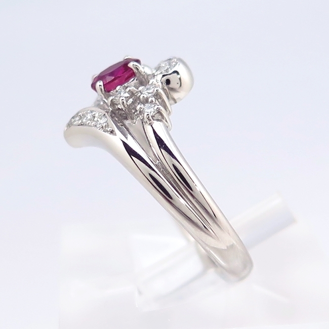 【タサキ/田崎真珠】Pt900★プラチナ リング 指輪 ルビー0.370ct 7月 ◇ダイヤモンド0.150ct 4月 プレゼント ●12号【中古】/10005328_画像4