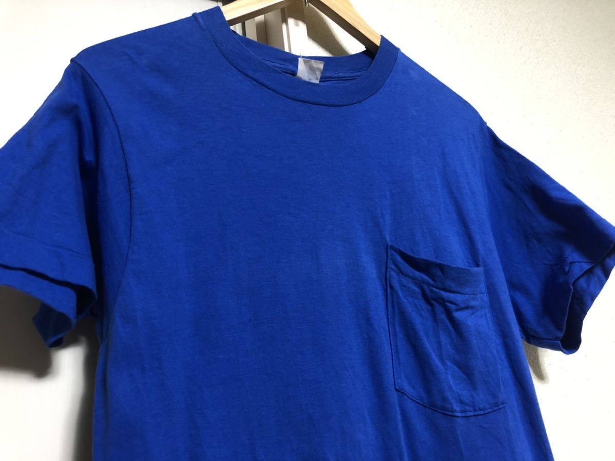 【送料込み】70sヴィンテージ！MADE IN USA アメリカ製フルーツオブザルームポケットTシャツ sizeM ポケTの画像6