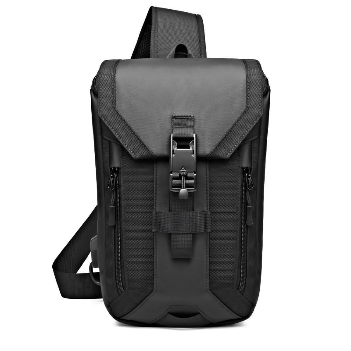 防水 男性 胸バック サイドバック メッセンジャー ショルダー 鞄 usb充電可能 大容量 多機能 男女兼用 軽量 メンズバッグ