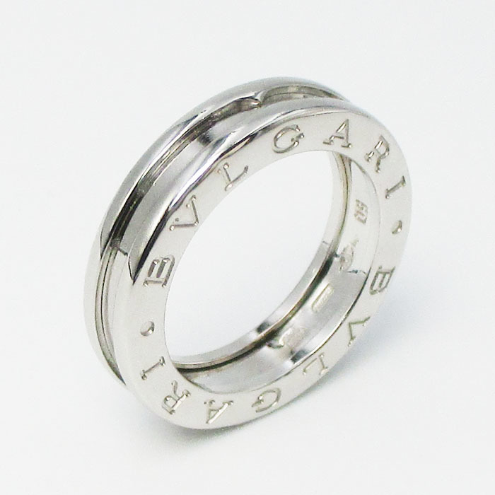 新入荷 BVLGARI ブルガリ 10号 #50 7.1g K18WG 1バンド XS リング B