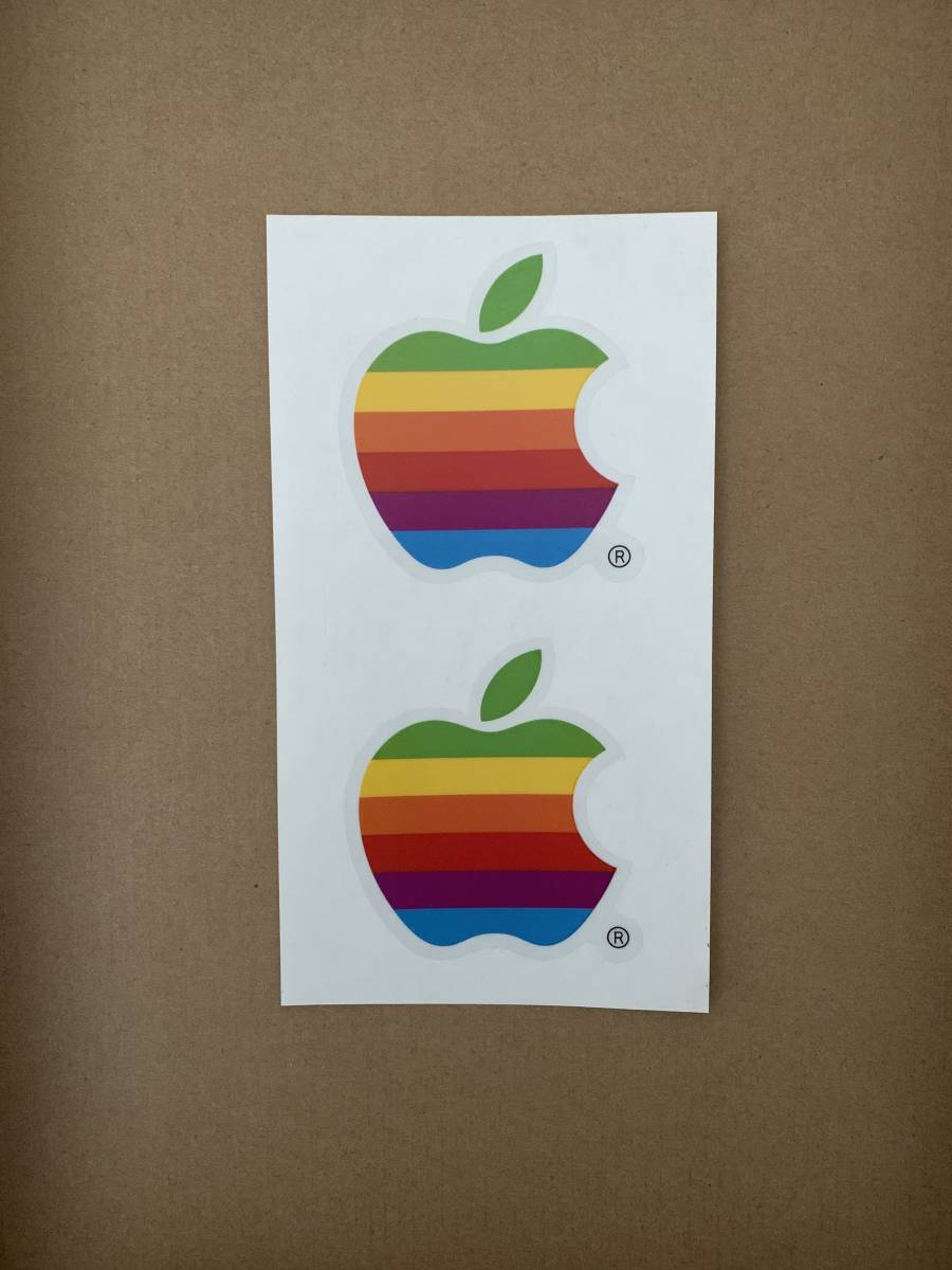 * rare not for sale unused Apple Rainbow logo-sticker 80 period Macintosh seal product including in a package Apple America ]