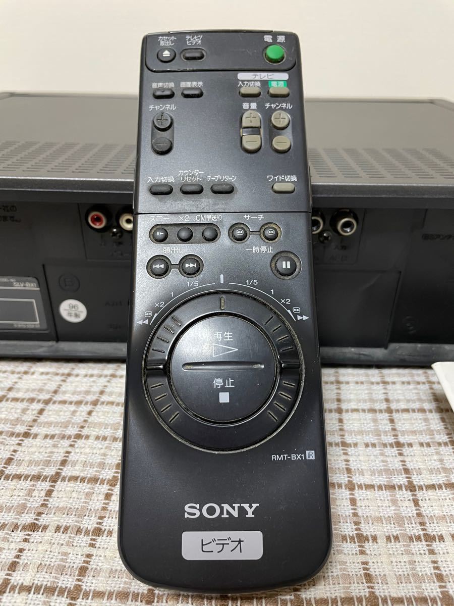 【日本製・動作確認済】SONY VHS ビデオデッキ 本体 専用リモコン付属(説明書付き) メイドインジャパン 国産　ソニー純正品