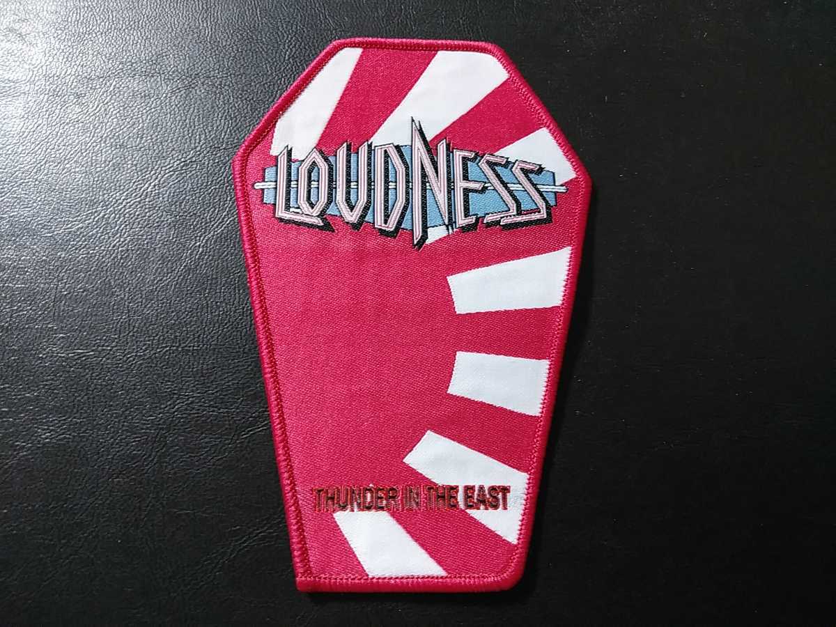 LOUDNESS 刺繍パッチ ワッペン thunder in the east coffin shape 赤枠 ラウドネス / iron maiden metallica slayer judas priest venom_画像1